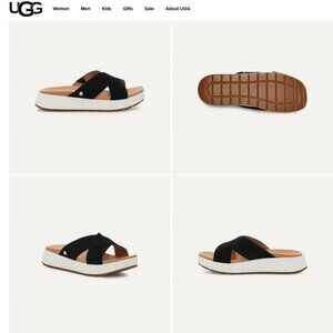 UGG Women's Black Cross-Strap Sandals